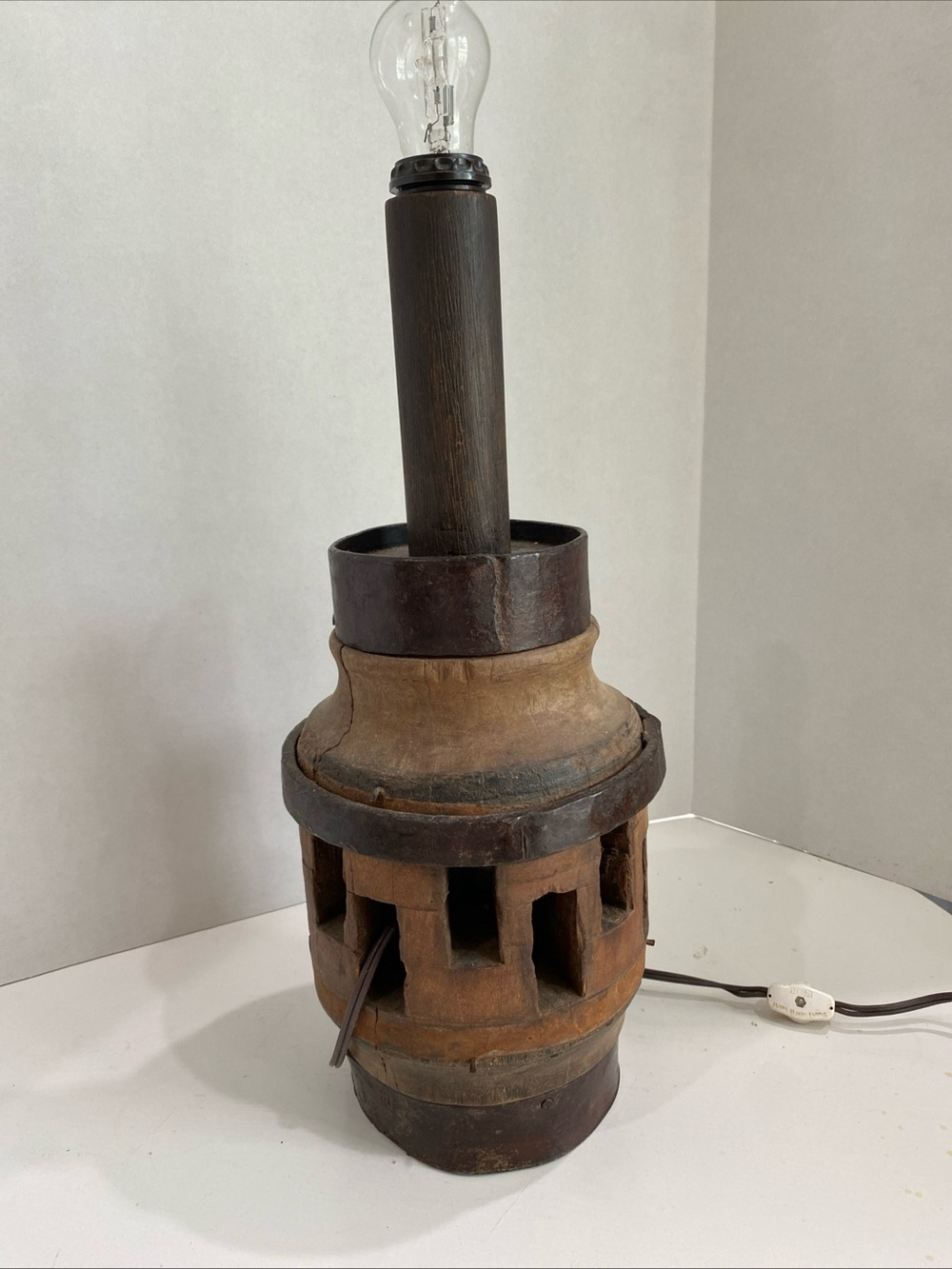 Antique Wheel Hub Lamp UNIQUE WORKS Rustic Primitive Handmade